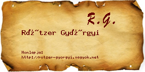 Rötzer Györgyi névjegykártya
